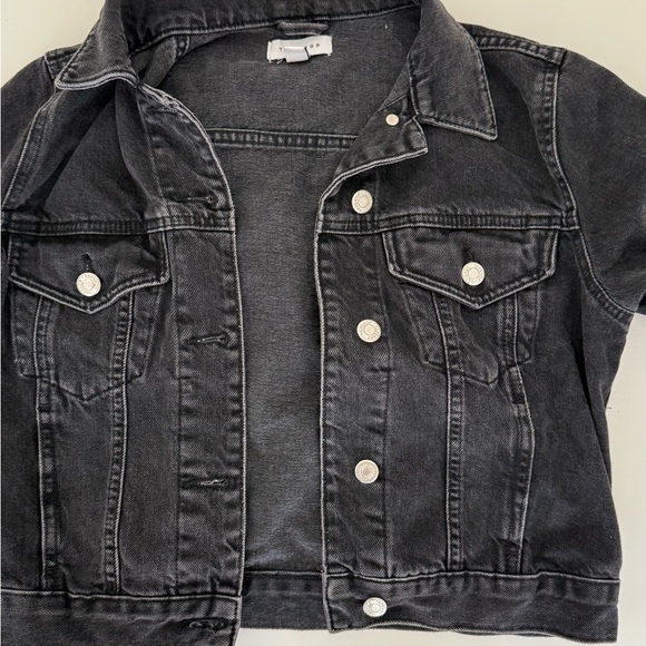 TopshopBlack Denim Jacket - Picture 1 of 2